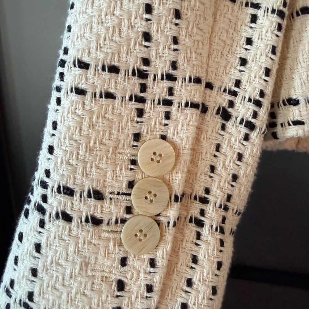 Theory Ivory and Black Checkered Blazer - Picture 3 of 3